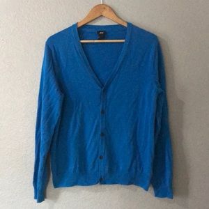 H&M blue cardigan sweater large